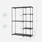 Freestanding Closet Organizer with Shelves 44 Inch Portable Wardrobe Rack with Hanging Rods and Fabric Shelves for Bedroom Clothes Storage Use